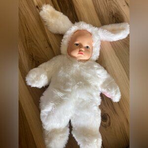 Anne Geddes 15” plush bunny doll costume white fur 1997  toy baby doll